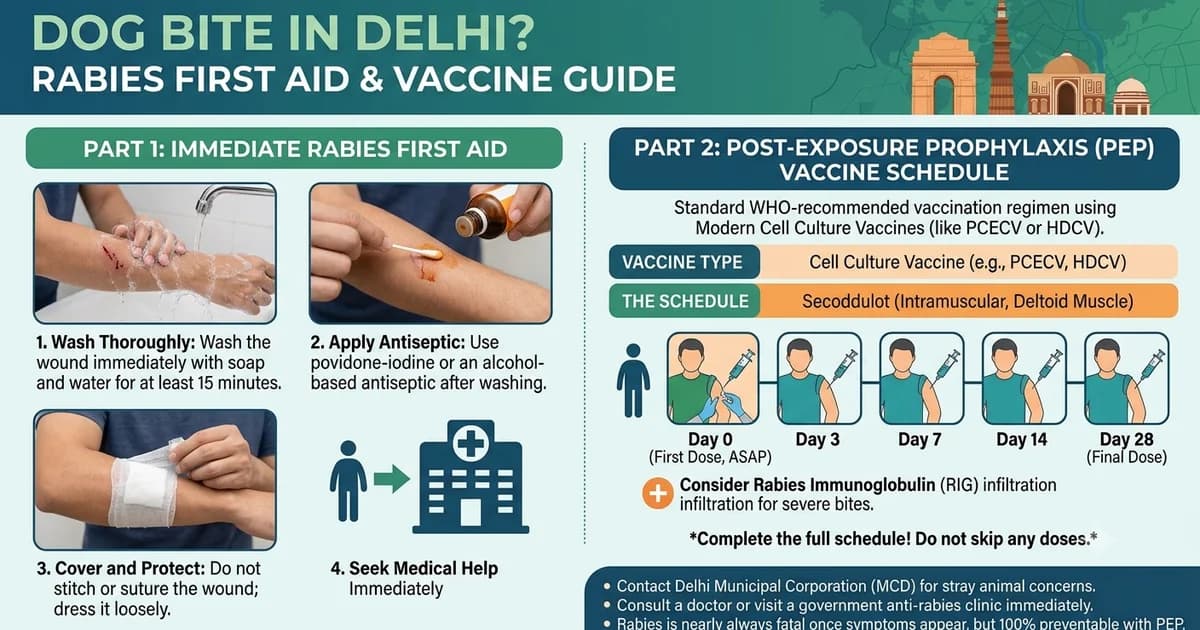 Dog Bite in Delhi? Rabies First Aid and the Full Post-Exposure Vaccine Schedule