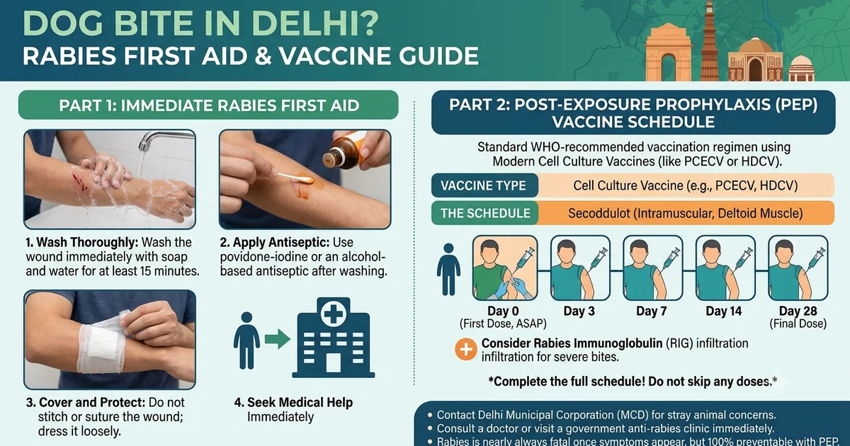 Dog Bite in Delhi? Rabies First Aid and the Full Post-Exposure Vaccine Schedule
